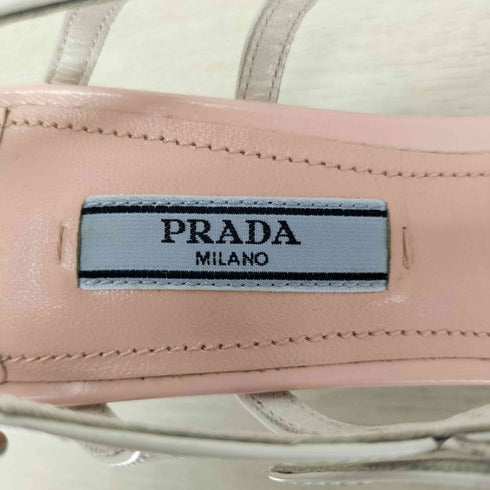 プラダ PRADA レザー ポインテッドトゥ バックストラップ パンプス レディース 36 1/2