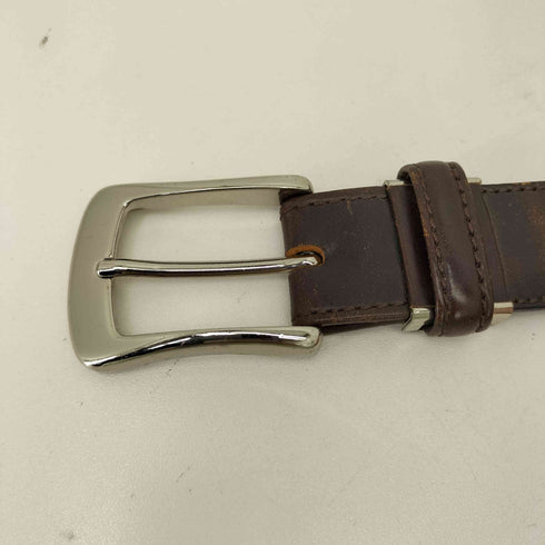 Leather Goods MORIYA シルバー レザー ベルト メンズ