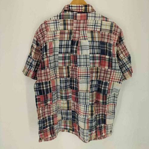 ブルックスブラザーズ BROOKS BROTHERS ボタンダウン パッチワーク チェック柄 S/S シャツ メンズ import:L