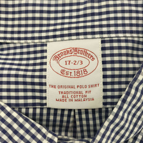 ブルックスブラザーズ BROOKS BROTHERS TRADITIONAL FIT トラディショナルフィット ボタンダウン ギンガムチェック L/S シャツ メンズ 17-2/3