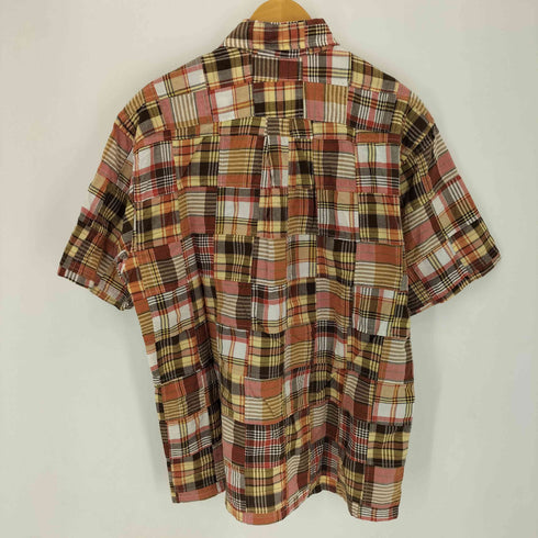 ブルックスブラザーズ BROOKS BROTHERS TRADITIONAL FIT トラディショナルフィット ボタンダウン パッチワーク チェック柄 S/S シャツ メンズ import:M