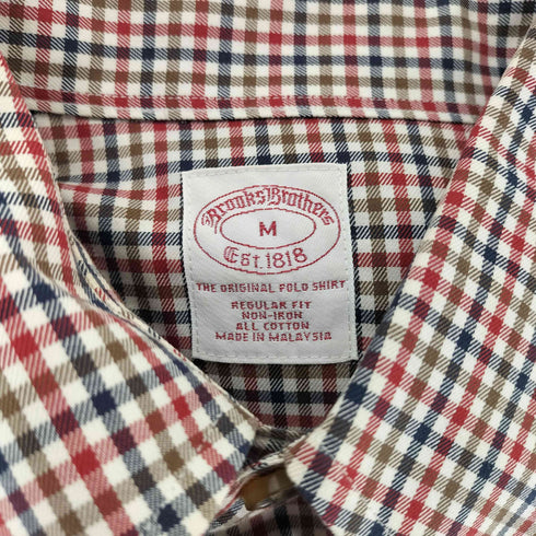 ブルックスブラザーズ BROOKS BROTHERS REGULAR FIT NON-IRON レギュラーフィット ノンアイロン ボタンダウン チェック柄 L/S シャツ メンズ import:M