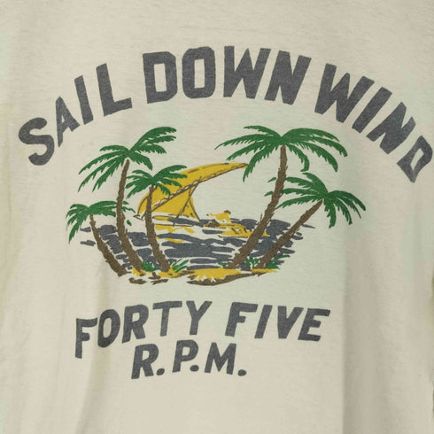 フォーティファイブアールピーエム 45rpm SAIL DOWN WIND プリントクルーネックTシャツ レディース JPN:1