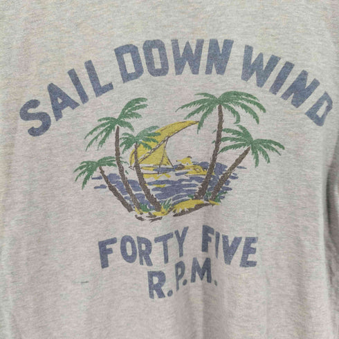 フォーティファイブアールピーエム 45rpm SAIL DOWN WIND プリントクルーネックTシャツ レディース JPN:1