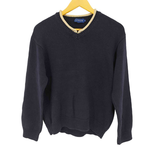 ジェイクルー J.CREW 00s Vネック コットンロールネックニット メンズ import:M
