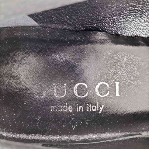 グッチ GUCCI サテン スクエアトゥヒールパンプス レディース 35 1/2