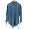 ディーゼル DIESEL スナップ ベルテッド カットオフ デニムシャツワンピ レディース import:XS