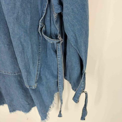ディーゼル DIESEL スナップ ベルテッド カットオフ デニムシャツワンピ レディース import:XS