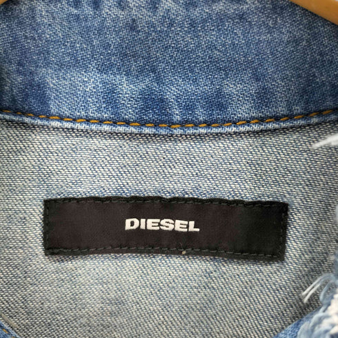 ディーゼル DIESEL スナップ ベルテッド カットオフ デニムシャツワンピ レディース import:XS