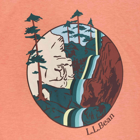 エルエルビーン L.L.Bean Rainbow Falls グラフィック・アクティブ・ティ ジャパン・フィット 両面プリント クルーネックTシャツ レディース L-REG