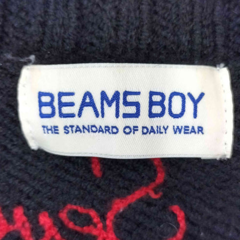 ビームスボーイ BEAMS BOY ボーイ ロゴ ジャカード クルー ニット レディース