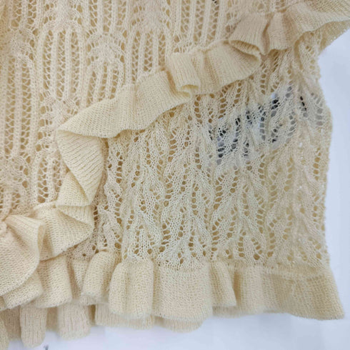 ザラ ZARA エクリュ シアー ニット タンクトップ レディース import:S
