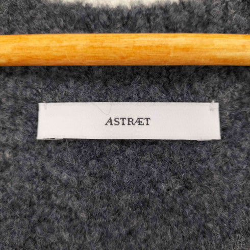 アストラット ASTRAET シャギーフロントボタンVネックニットベスト レディース