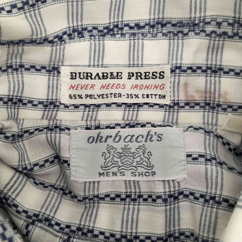 60-70s DURABLE PRESS ohrbach's チェック シャツ メンズ 151/2 34