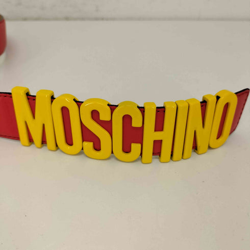モスキーノ MOSCHINO イタリア製 ロゴデザインベルト メンズ 42