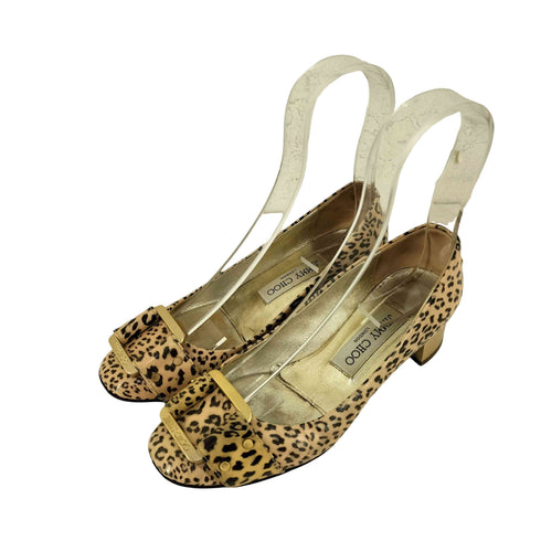 ジミーチュウ JIMMY CHOO レオパード フラットシューズ レディース EUR:34