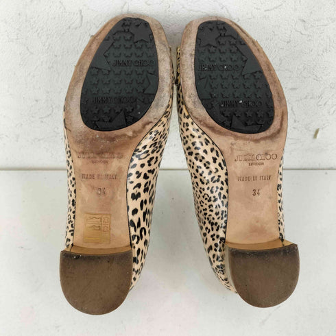 ジミーチュウ JIMMY CHOO レオパード フラットシューズ レディース EUR:34