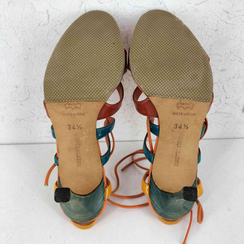 マノロブラニク MANOLO BLAHNIK イタリア製 ハイヒール レースアップサンダル レディース 34 1/2