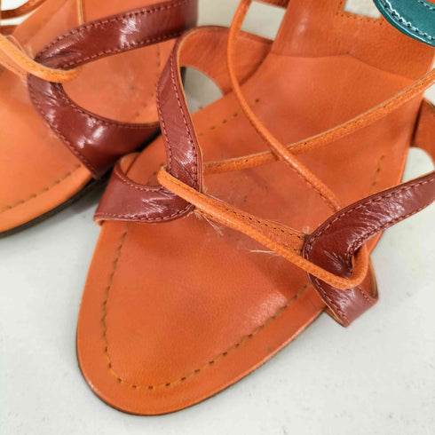 マノロブラニク MANOLO BLAHNIK イタリア製 ハイヒール レースアップサンダル レディース 34 1/2
