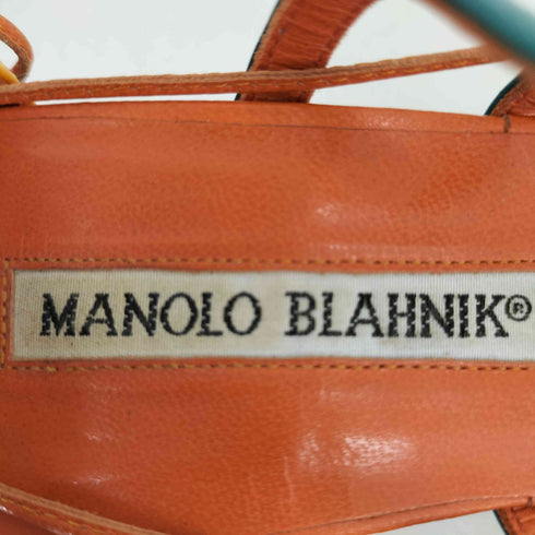 マノロブラニク MANOLO BLAHNIK イタリア製 ハイヒール レースアップサンダル レディース 34 1/2
