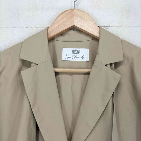 ジュンオカモト JUN OKAMOTO MADE IN JAPAN 日本製 レイヤード タック プリーツ トレンチコート レディース JPN:38