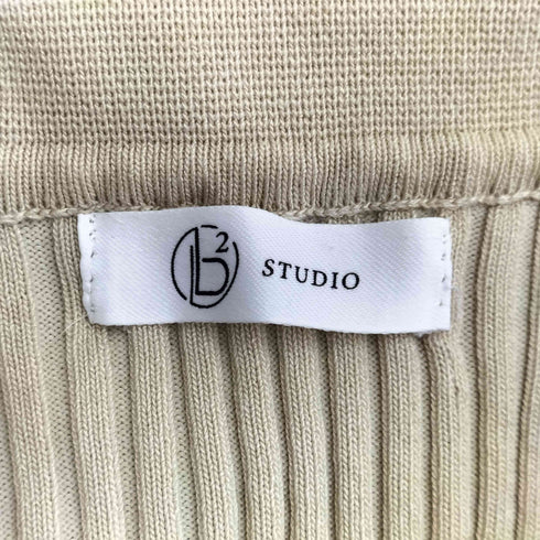 STUDIO ラビット刺繍 ニットポロ レディース