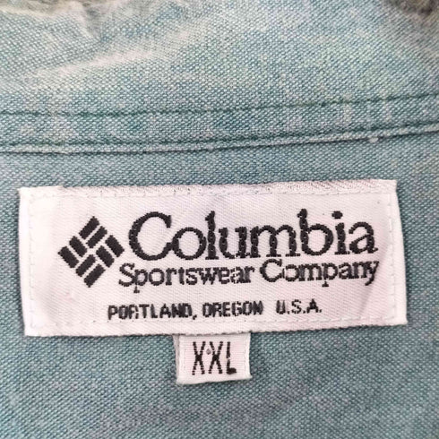 コロンビア Columbia 90s-00s メキシコ製 刺繍デザイン エルボーパッチ 長袖 ハンティング シャツ メンズ XXL