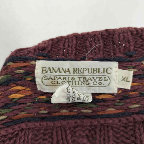 バナナリパブリック BANANA REPUBLIC 80S safari&travel サファリトラベル コットンリネン ケーブル ハンドニット メンズ JPN:XL