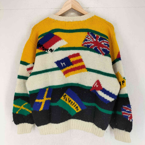 ユナイテッドカラーズオブベネトン UNITED COLORS OF BENETTON 国旗 総柄 ニットセーター メンズ JPN:48
