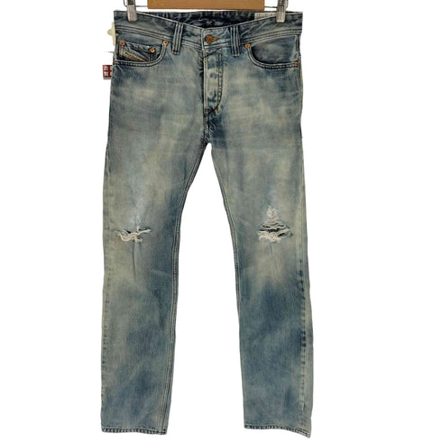 ディーゼル DIESEL ボタンフライ ダメージ加工 ストレートデニム メンズ UK:28-29