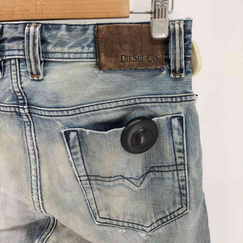 ディーゼル DIESEL ボタンフライ ダメージ加工 ストレートデニム メンズ UK:28-29