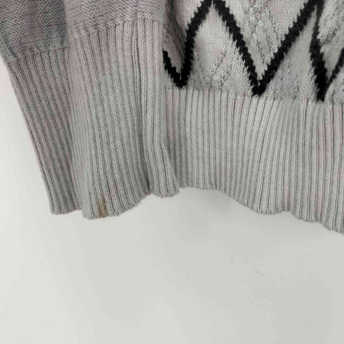ディーゼル DIESEL アーガイル柄 ニットカーディガン グラフィックプリント メンズ import:XL