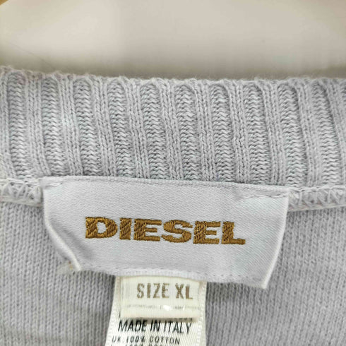 ディーゼル DIESEL アーガイル柄 ニットカーディガン グラフィックプリント メンズ import:XL
