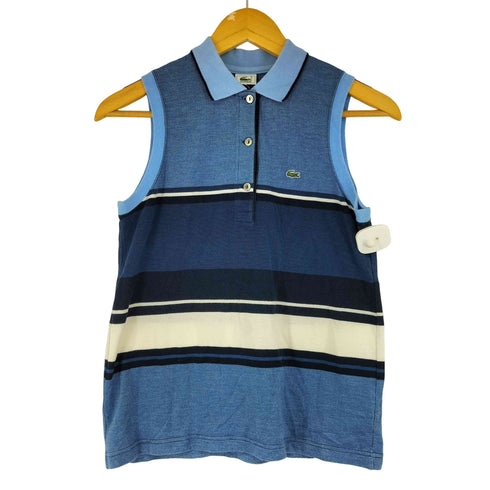 ラコステ LACOSTE マルチボーダー ノースリーブ ポロシャツ レディース EUR:42