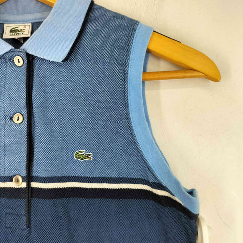 ラコステ LACOSTE マルチボーダー ノースリーブ ポロシャツ レディース EUR:42