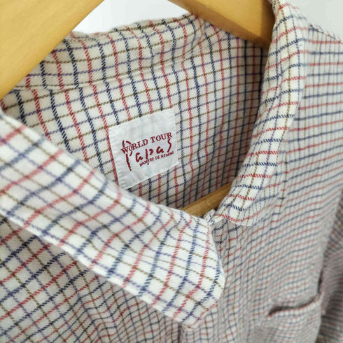 パパス papas ロングスリーブ コットン チェックシャツ メンズ LL