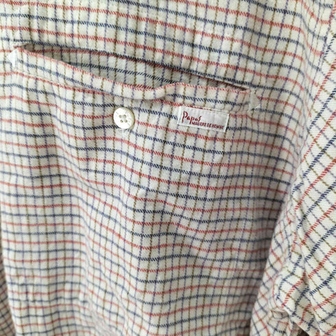 パパス papas ロングスリーブ コットン チェックシャツ メンズ LL