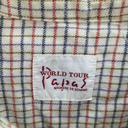 パパス papas ロングスリーブ コットン チェックシャツ メンズ LL