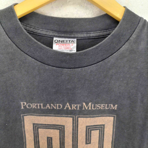 オニータ ONEITA 90~00S PORTLAND ART MUSEUM 長袖 Tシャツ メンズ import:L