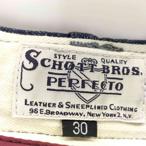 ショットブロス SCHOTT BROS. REPFECTO シンチバック ストライプ柄 ストレートパンツ メンズ 30