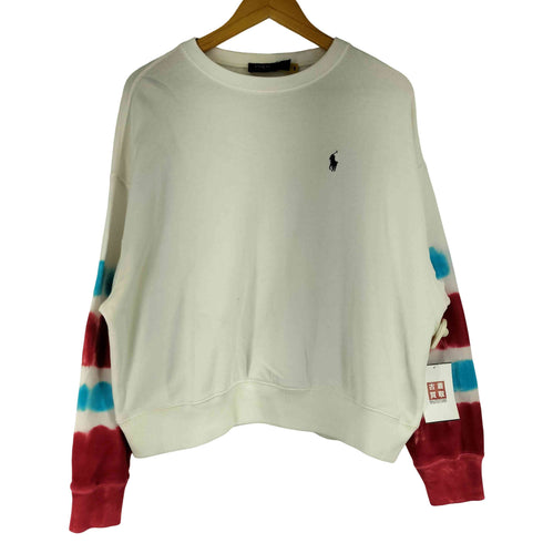 ポロラルフローレン POLO RALPH LAUREN LOGO TIE-DYE FRENCH TERRY SWEATSHIRT ロゴ入りホワイトスエット レディース JPN:M