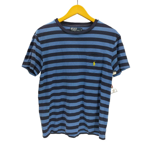 ポロバイラルフローレン Polo by RALPH LAUREN 90s ボーダー ポケット Tシャツ ポニー有 S/S カットソー メンズ import:M
