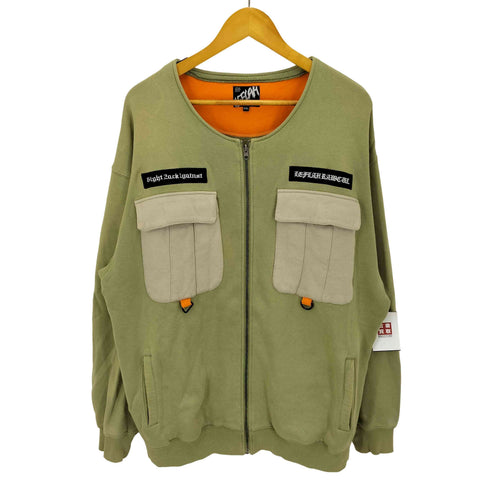 レフラー Leflah ノーカラー カーゴ スウェット ジャケット メンズ JPN:XXL