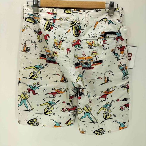 プラダ PRADA 12SS コミック調 デザイン ショート パンツ ショーツ 総柄 メンズ EUR:42-44