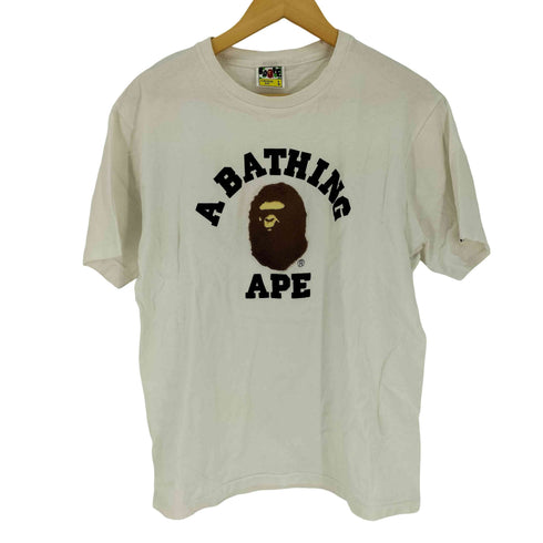 アベイシングエイプ A BATHING APE ファー素材エイプヘッド ロゴ Tシャツ メンズ JPN:L