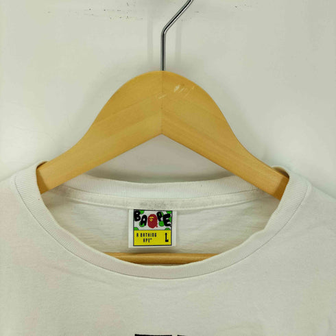 アベイシングエイプ A BATHING APE ファー素材エイプヘッド ロゴ Tシャツ メンズ JPN:L