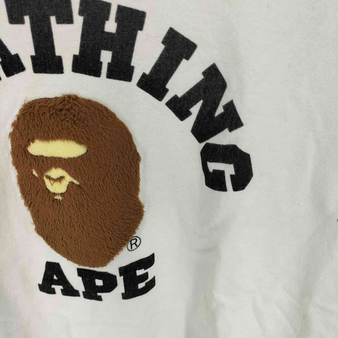 アベイシングエイプ A BATHING APE ファー素材エイプヘッド ロゴ Tシャツ メンズ JPN:L