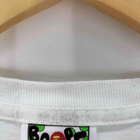 アベイシングエイプ A BATHING APE ファー素材エイプヘッド ロゴ Tシャツ メンズ JPN:L