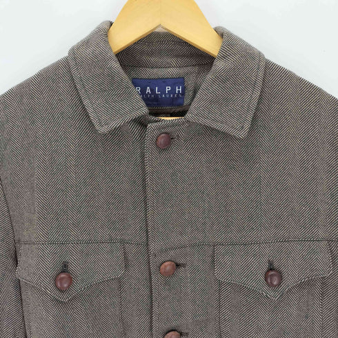ラルフローレン RALPH LAUREN ヘリンボーン柄 フラップポケット ハンティングジャケット メンズ