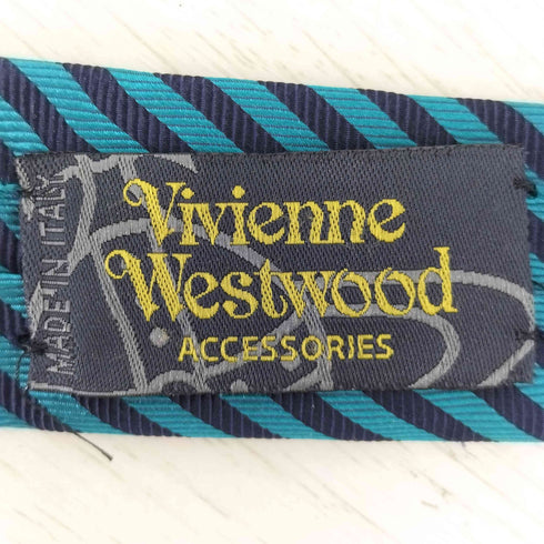 ヴィヴィアンウエストウッドアクセサリー Vivienne Westwood Accessories オーブ刺繍 シルク ストライプネクタイ メンズ